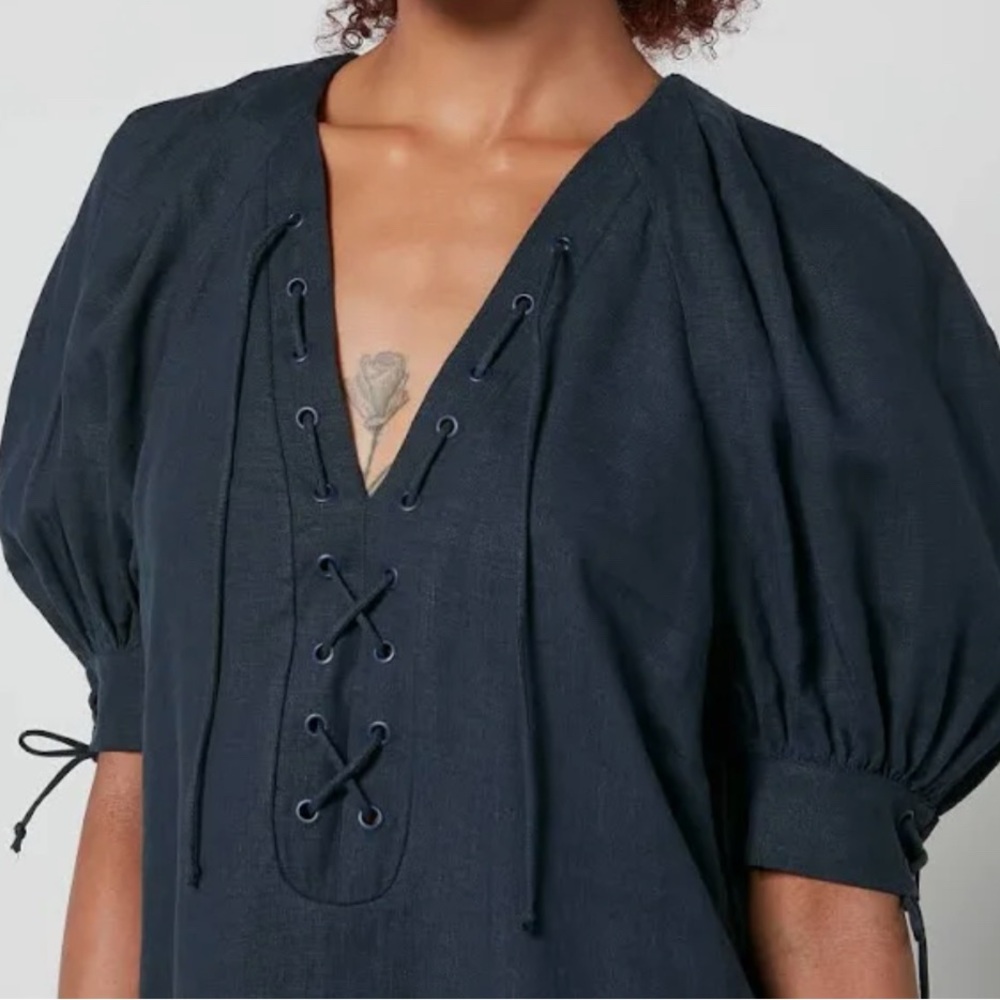 Sleeper Navy Lace-Up Blouse dress size XL